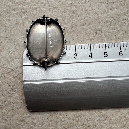 Petite Broche Argent Massif Unisex Souvenir Xixe Siècle Ancienne York Minster