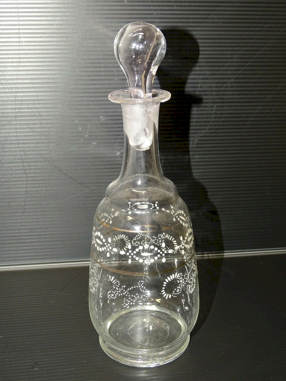 ANCIENNE BOUTEILLE CARAFE a liqueur en verre legras décor émaillé (vigne) EUR 95,00 - FR