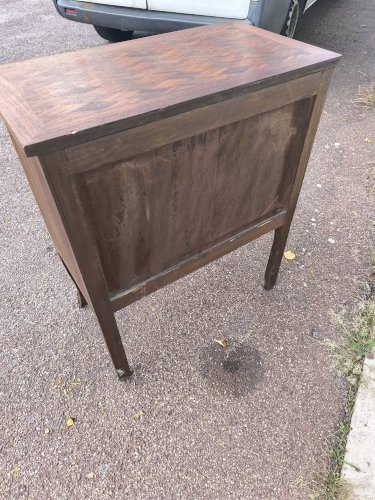 Petite Commode De Style Louis XVI En Marqueterie Vers 1930/1950
