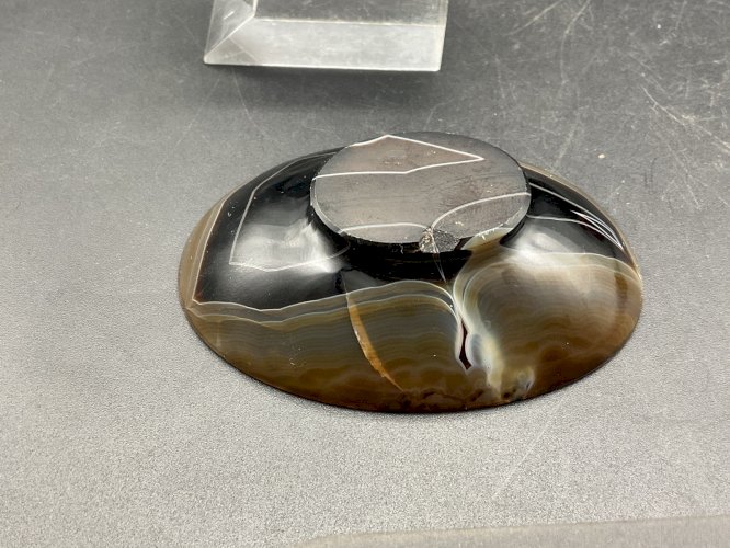 petite coupe en agate sculptée forme ovale Chine XIXEME