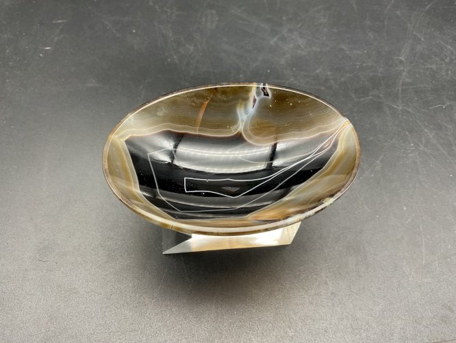 petite coupe en agate sculptée forme ovale Chine XIXEME