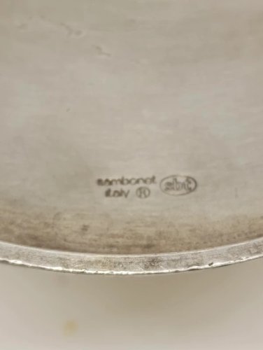 petite coupe sur pied de presentation signée Sambonet en bon etat