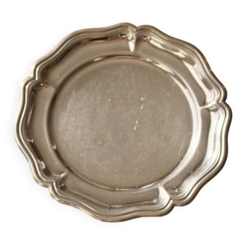 Petite coupelle ronde vintage métal brillant - Festonnée