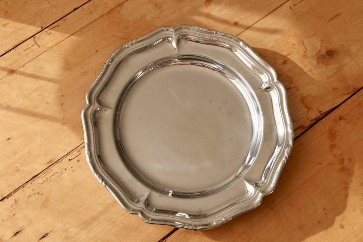 Petite coupelle ronde vintage métal brillant - Festonnée