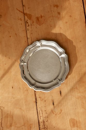 Petite coupelle ronde vintage métal brillant - Festonnée