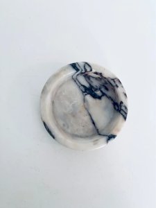 Petite Coupelle Vide-poches en Marbre Véritable Blanc et Noir Vintage Déco Chic