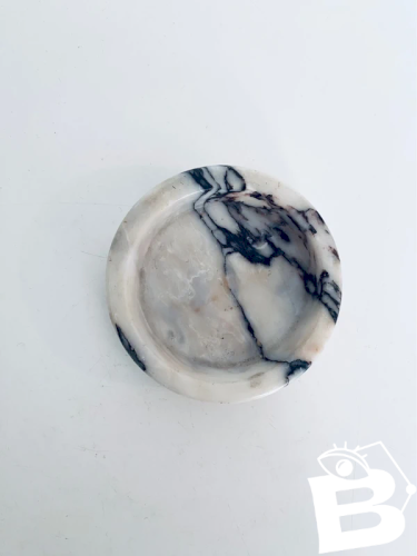 Petite Coupelle Vide-poches en Marbre Véritable Blanc et Noir Vintage Déco Chic