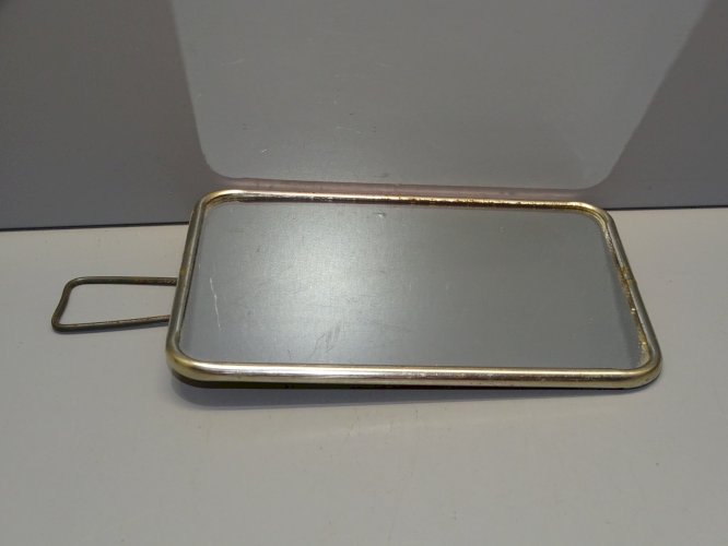-PETITE GLACE DE BARBIER VINTAGE A POSER MIROIR DECO COLLECTION  XXe   D