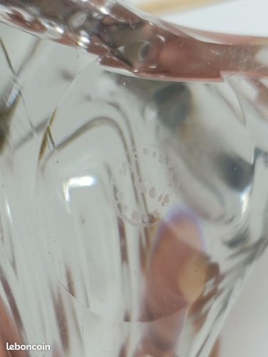 Petite lampe en cristal de saint louis de forme libre en bon etat (made in chiner)