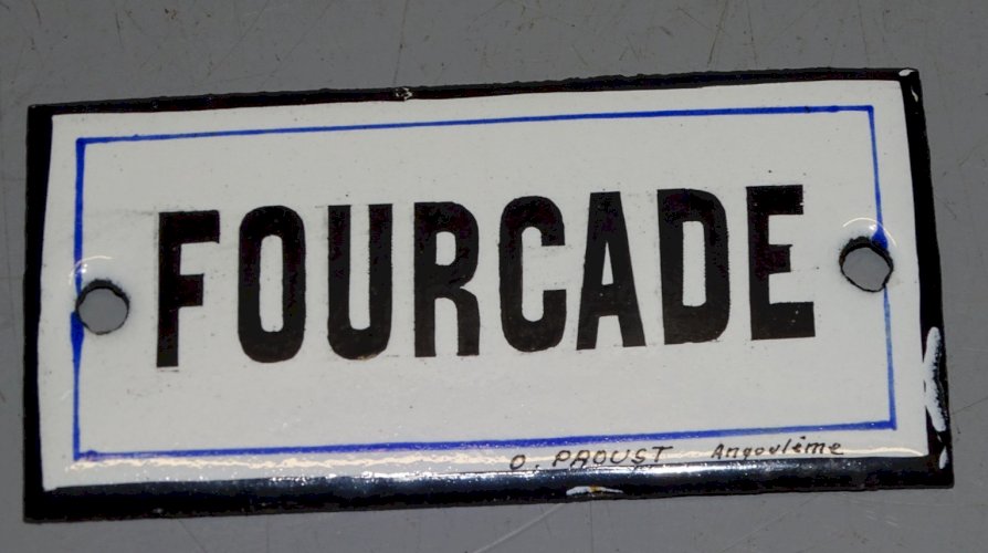 -PETITE PLAQUE EMAILLEE EMAIL O.PROUST ANGOULEME NOMINATIVE FOURCADE déco    D