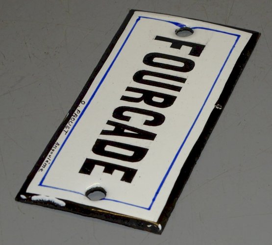 -PETITE PLAQUE EMAILLEE EMAIL O.PROUST ANGOULEME NOMINATIVE FOURCADE déco    D