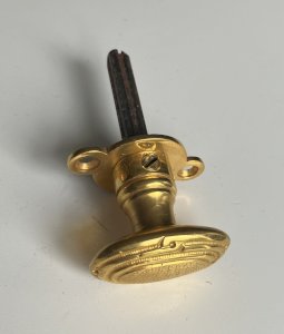 small cremone handle on brass plate with 6 mm square door lock