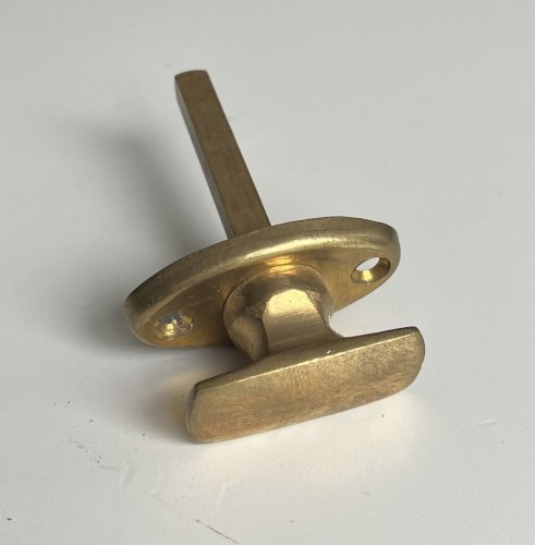 petite poignee  cremone sur platine en laiton avec carre 6 mm verrou porte