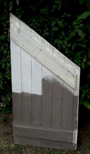 Petite porte ancienne en sapin H120xL60cm (trappe d’escalier) 