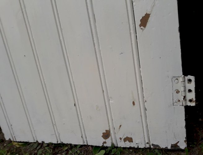 Petite porte ancienne en sapin H120xL60cm (trappe d’escalier) 