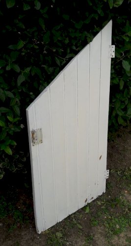 Petite porte ancienne en sapin H120xL60cm (trappe d’escalier) 