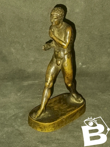 petite sculpture ancienne en bronze de lutteur? à l antique en bon etat