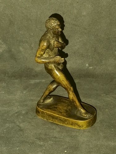 petite sculpture ancienne en bronze de lutteur? à l antique en bon etat