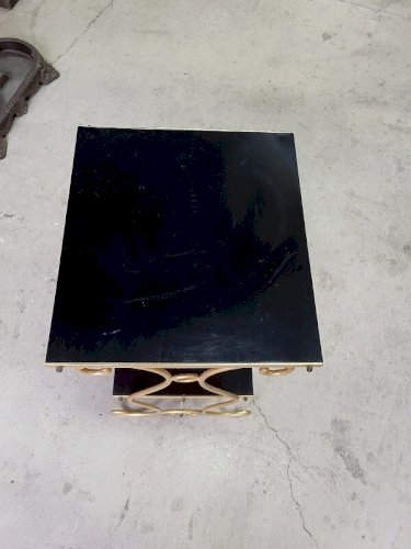 PETITE SELLETTE A 2 NIVEAUX EN METAL ET BOIS 1960