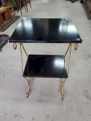 PETITE SELLETTE A 2 NIVEAUX EN METAL ET BOIS 1960