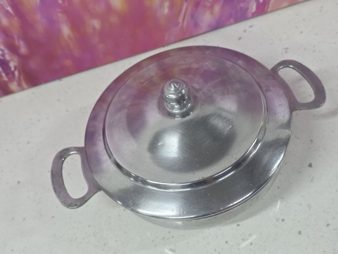 petite soupière légumier en aluminium vintage semf froges