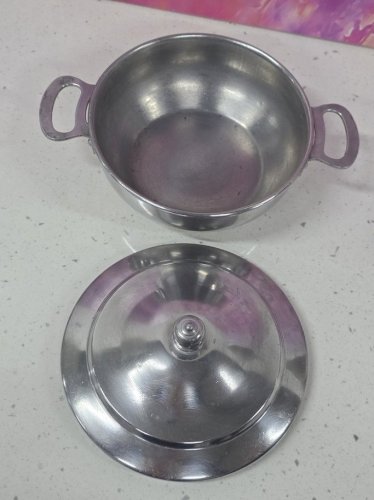 petite soupière légumier en aluminium vintage semf froges