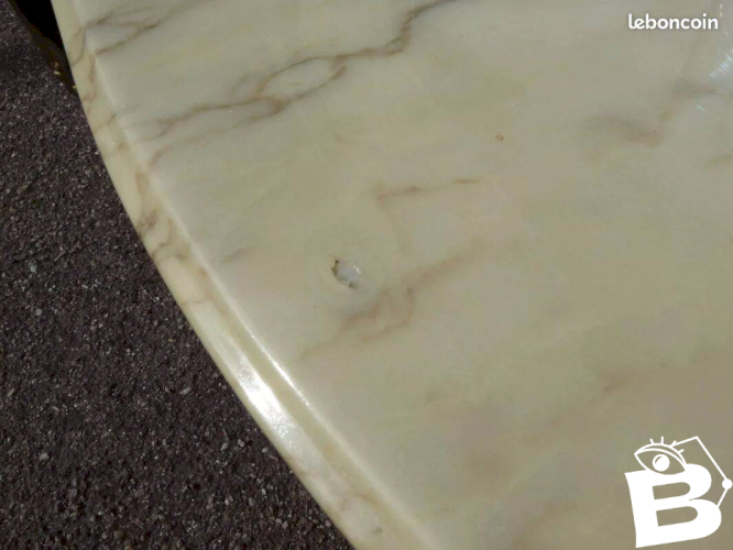 Petite Table basse Marbre et laiton