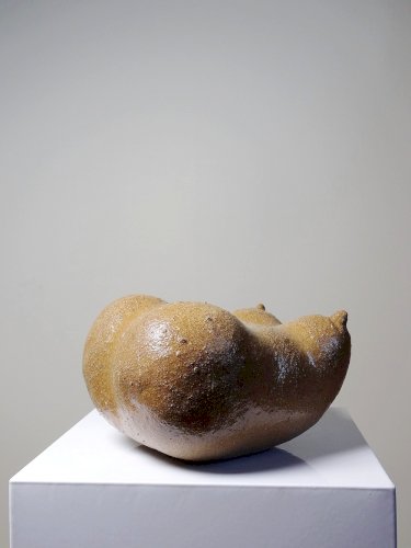 Petite Vénus sculpturale en grès, buste de femme, vintage signé, années 90