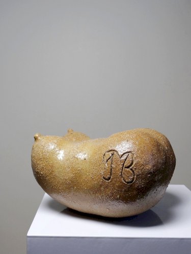 Petite Vénus sculpturale en grès, buste de femme, vintage signé, années 90
