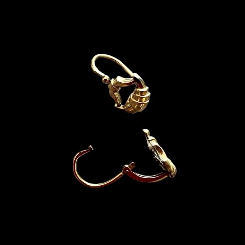 Petites Boucles d’oreille dormeuse -1900 - plaqué or - Ancienne Vintage Charme