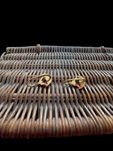 Petites Boucles d’oreille dormeuse -1900 - plaqué or - Ancienne Vintage Charme