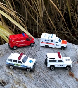 Majorette small cars firefighter and police theme