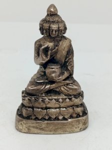 rare small bronze or brass sculpture Thailand Buddha with several heads in good condition