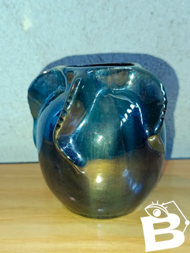 peu courant vase irise en gres signé Rambervillers en bon etat