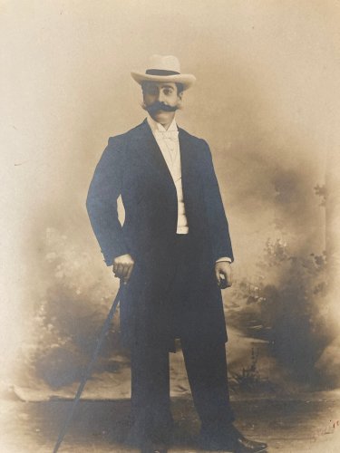 Photo 1900 Noire Et Blanc homme Portrait dandy Blain Alger moustache