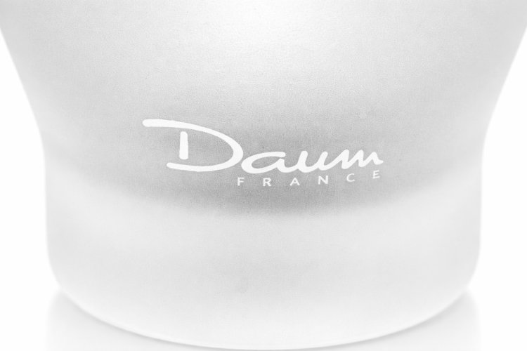 Photophore Daum France Verre Givré 15cm – Bougeoir Design