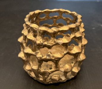 photophore porte bougie en bronze  artisanal vintage design