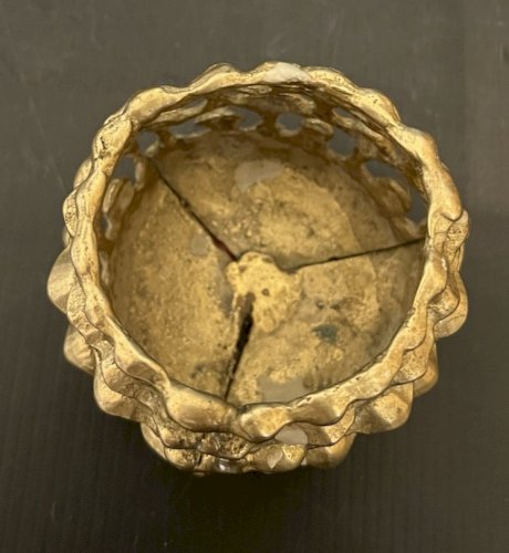 photophore porte bougie en bronze  artisanal vintage design