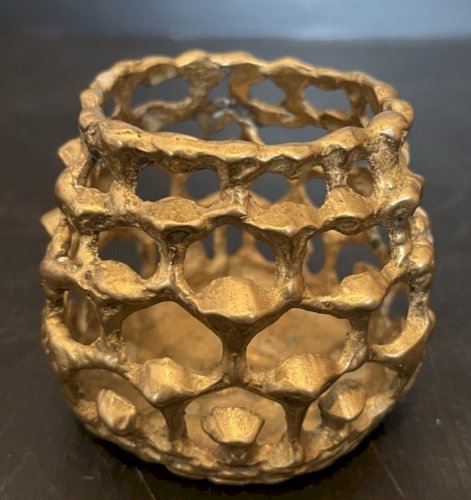 photophore porte bougie en bronze  artisanal vintage design