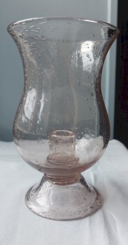 Photophore rose en verre soufflé signé biot