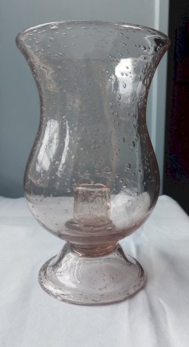 Photophore rose en verre soufflé signé biot