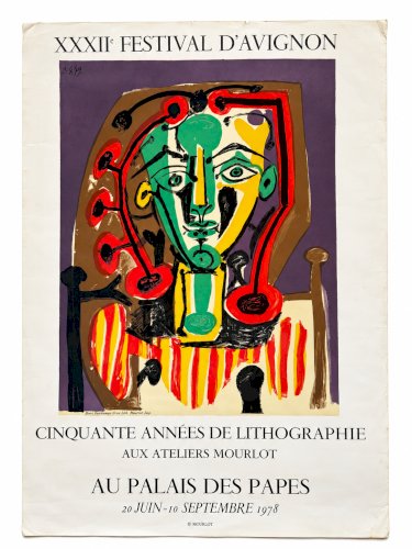 Picasso - affiche lithographique Mourlot festival d’Avignon 1978