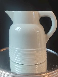 Art Deco Pitcher Longwy, Celadon Green. 1930s-1940s