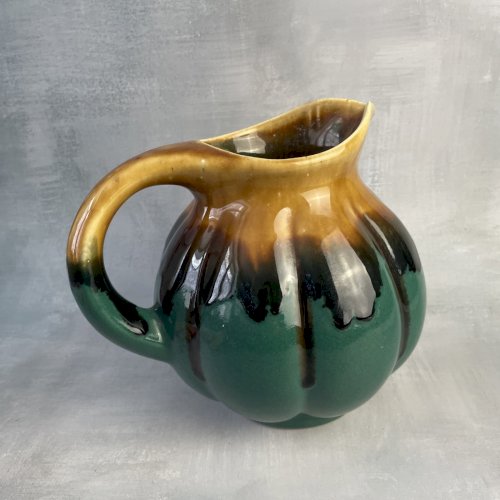 Pichet broc cruche non signé tons verts et marrons DLG ALPHO Alphonse Mouton
