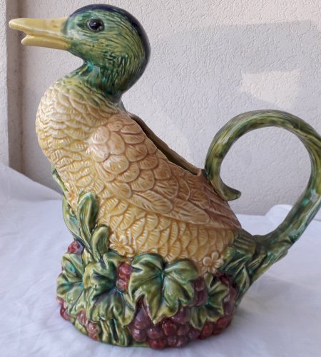 Pichet canard barbotine