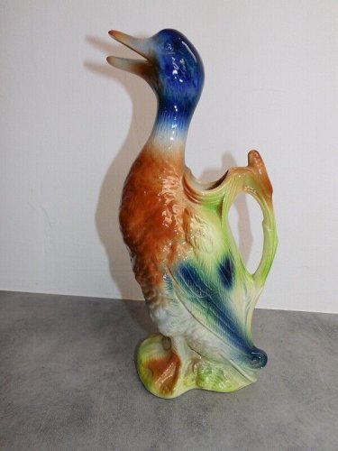 PICHET CANARD EN FAIENCE DE SAINT CLEMENT