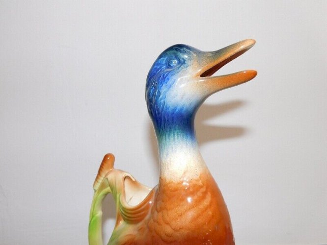 PICHET CANARD EN FAIENCE DE SAINT CLEMENT