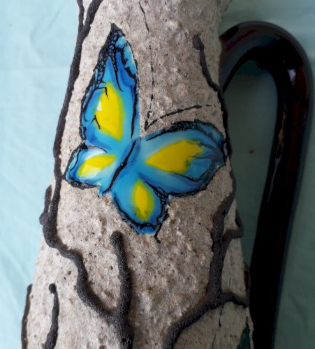 Pichet céramique papillons