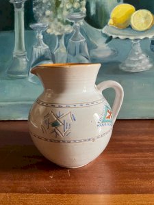 Vintage glazed ceramic pitcher