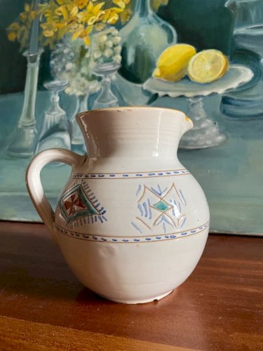 Pichet en céramique émaillée vintage